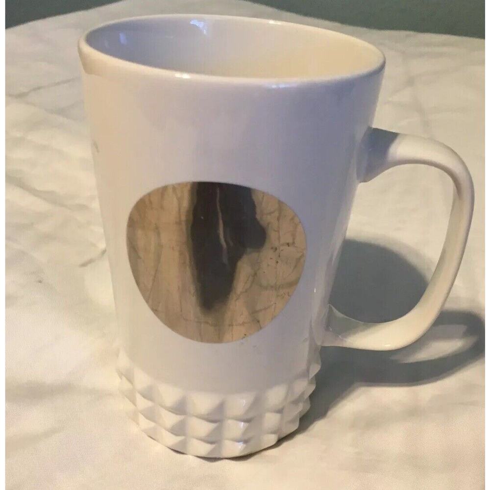 STARBUCKS Silver Dot Collection 2014‎ Studded White Tall Coffee Tea Mug 16 Oz